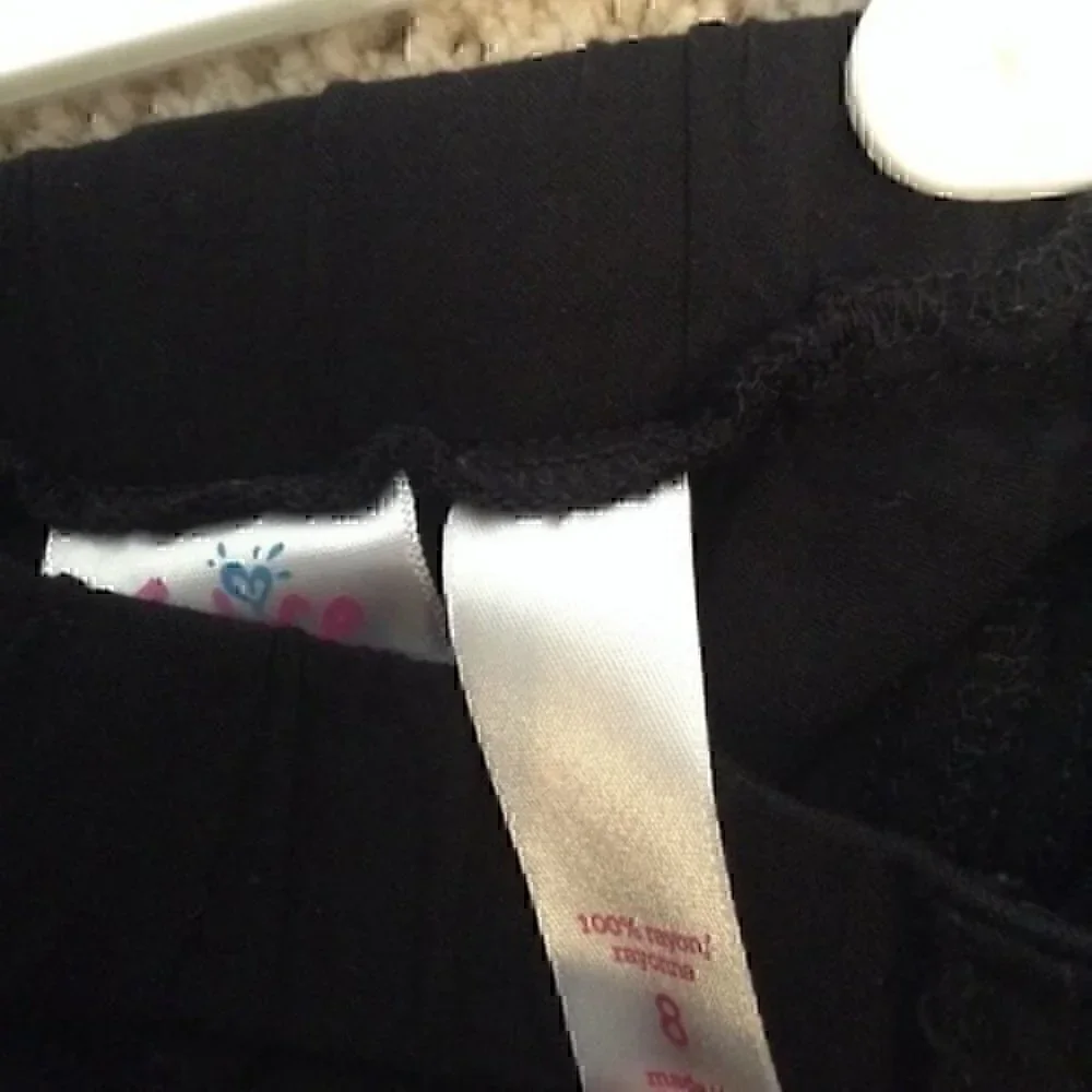 Justice girls size 8 black pants with ties